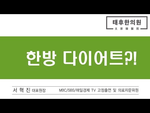 다이어트(1)  한방 다이어트 (한의사 서혁진)