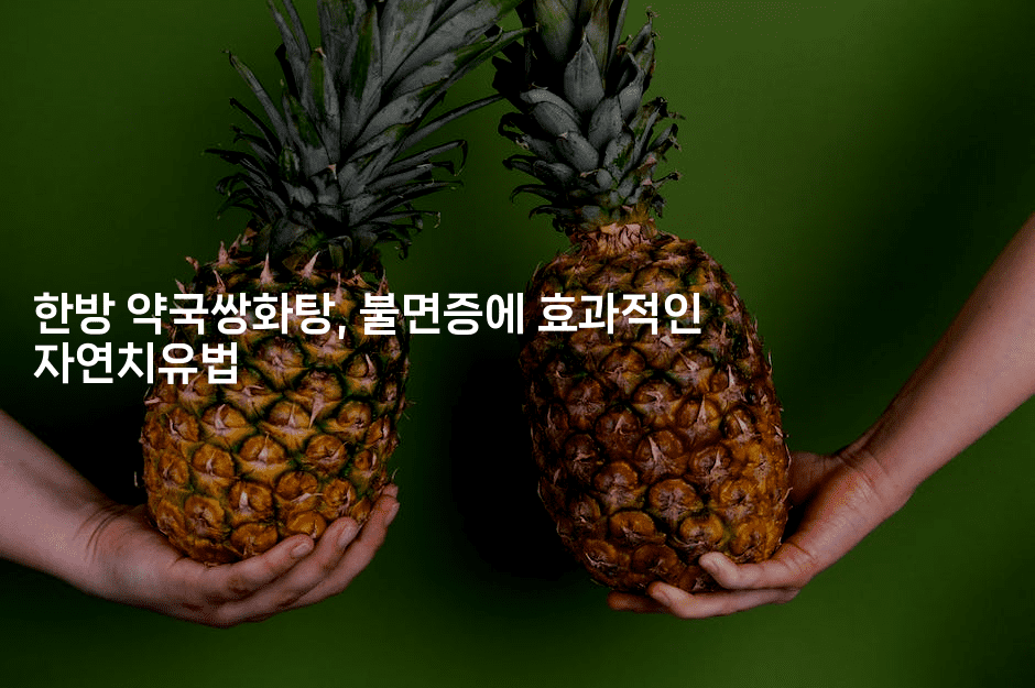 한방 약국쌍화탕, 불면증에 효과적인 자연치유법-한방스윗홈