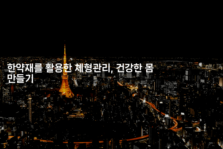 한약재를 활용한 체형관리, 건강한 몸 만들기2-한방스윗홈