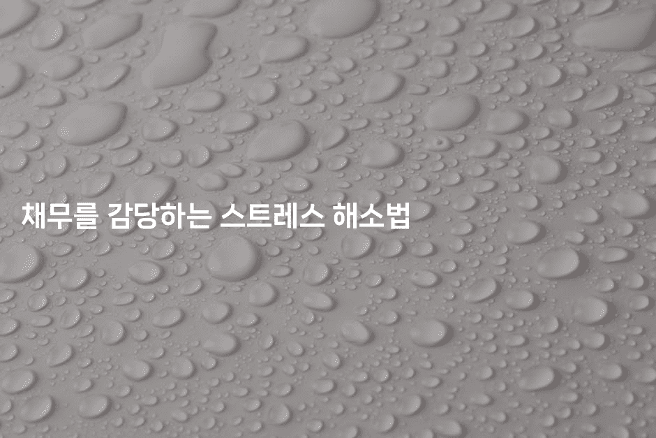 채무를 감당하는 스트레스 해소법