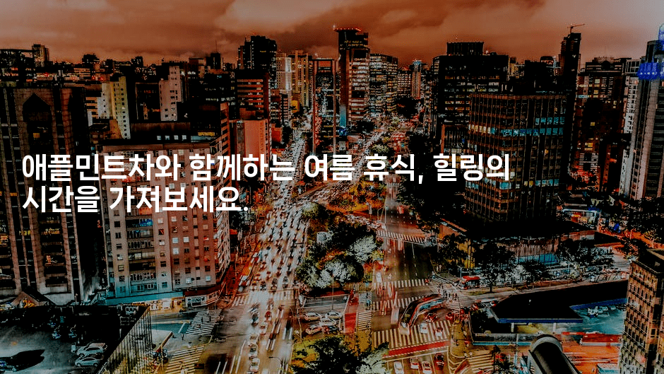 애플민트차와 함께하는 여름 휴식, 힐링의 시간을 가져보세요.2-한방스윗홈