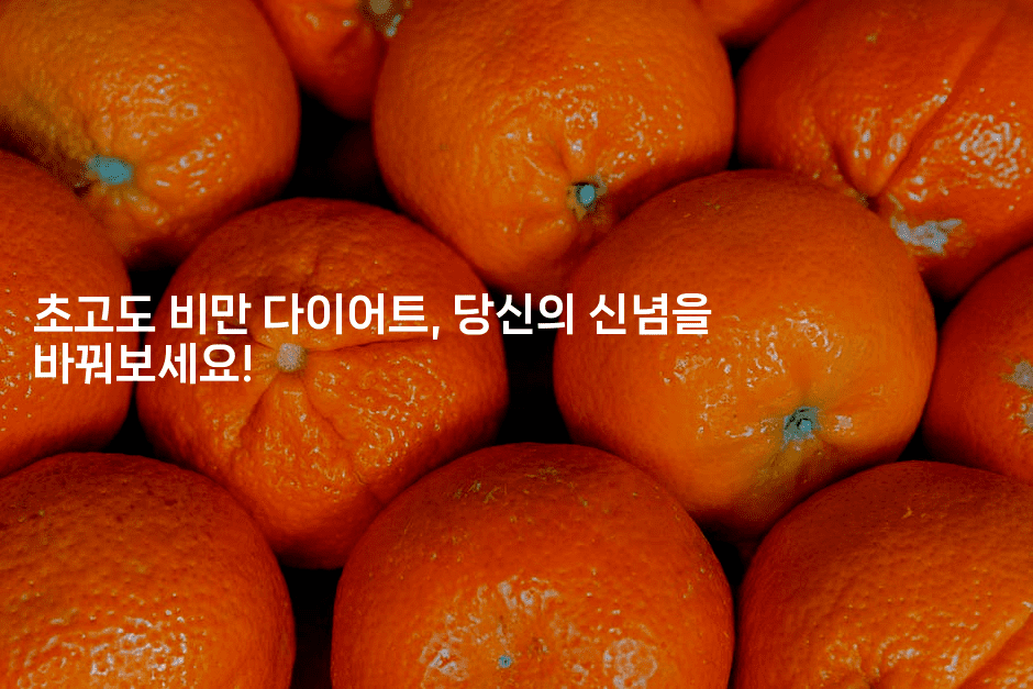 초고도 비만 다이어트, 당신의 신념을 바꿔보세요! -한방스윗홈